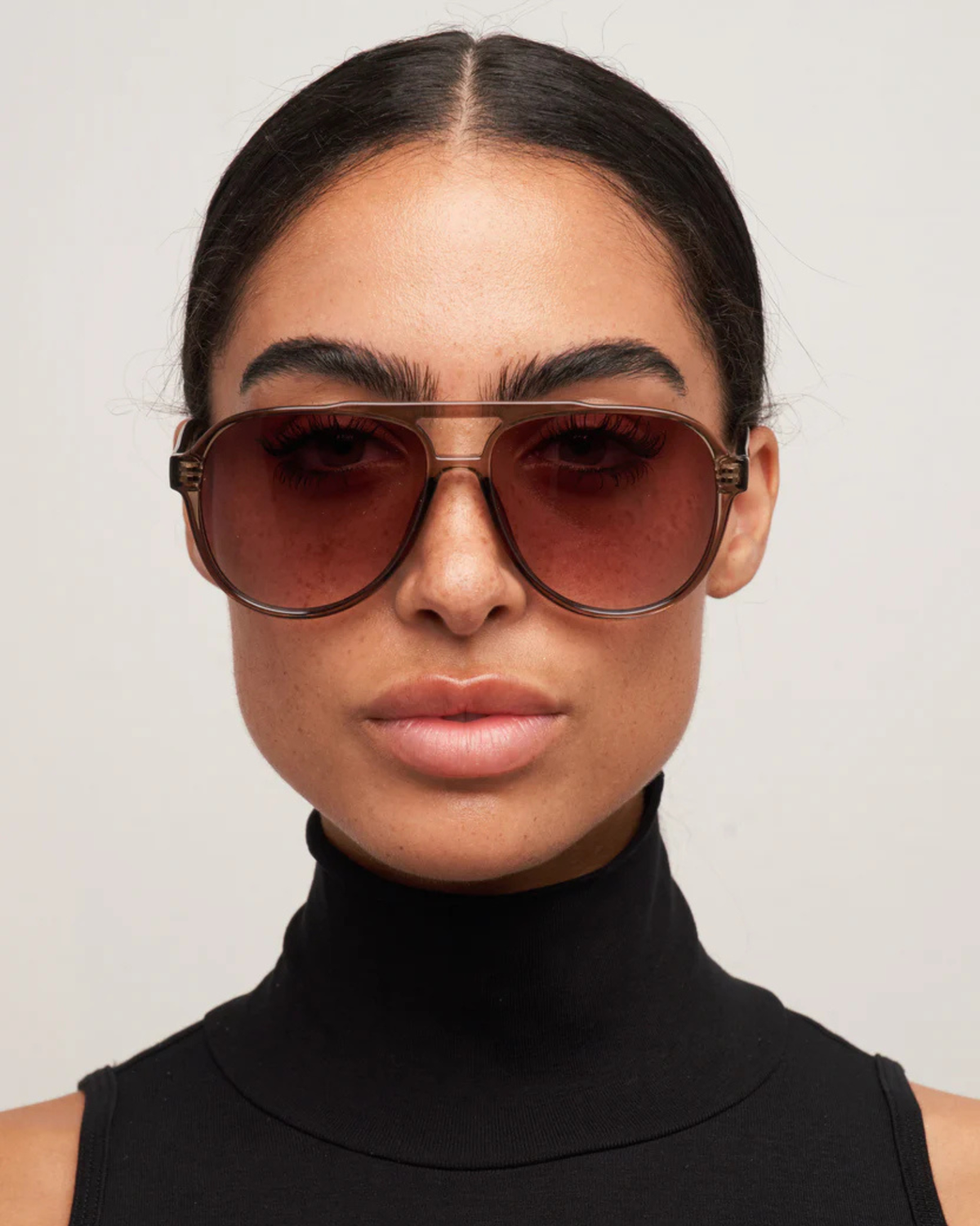 STEVIE SUNGLASSES TRANS OLIVE/BROWN FADE