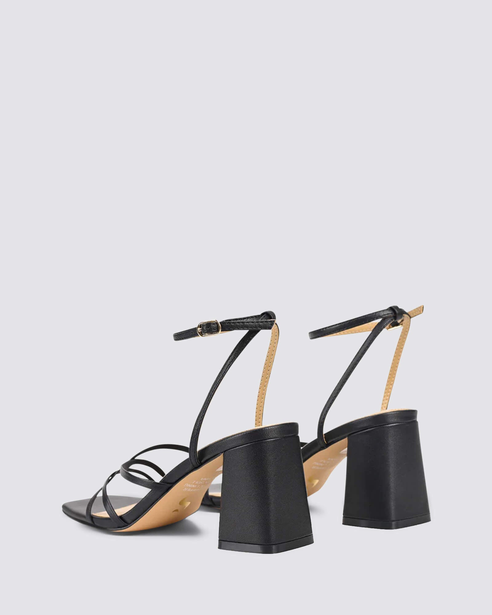 STRAUS BLOCK HEELS BLACK LEATHER