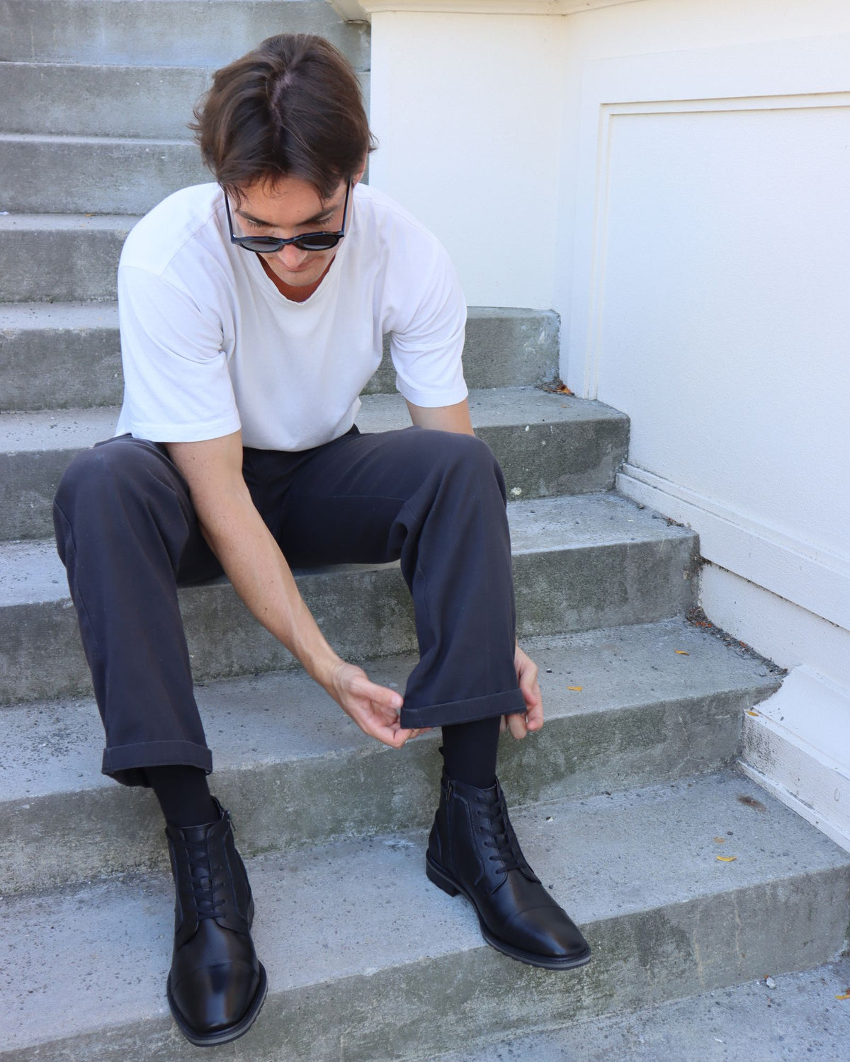 TACTILE LACE UP BOOTS BLACK LEATHER