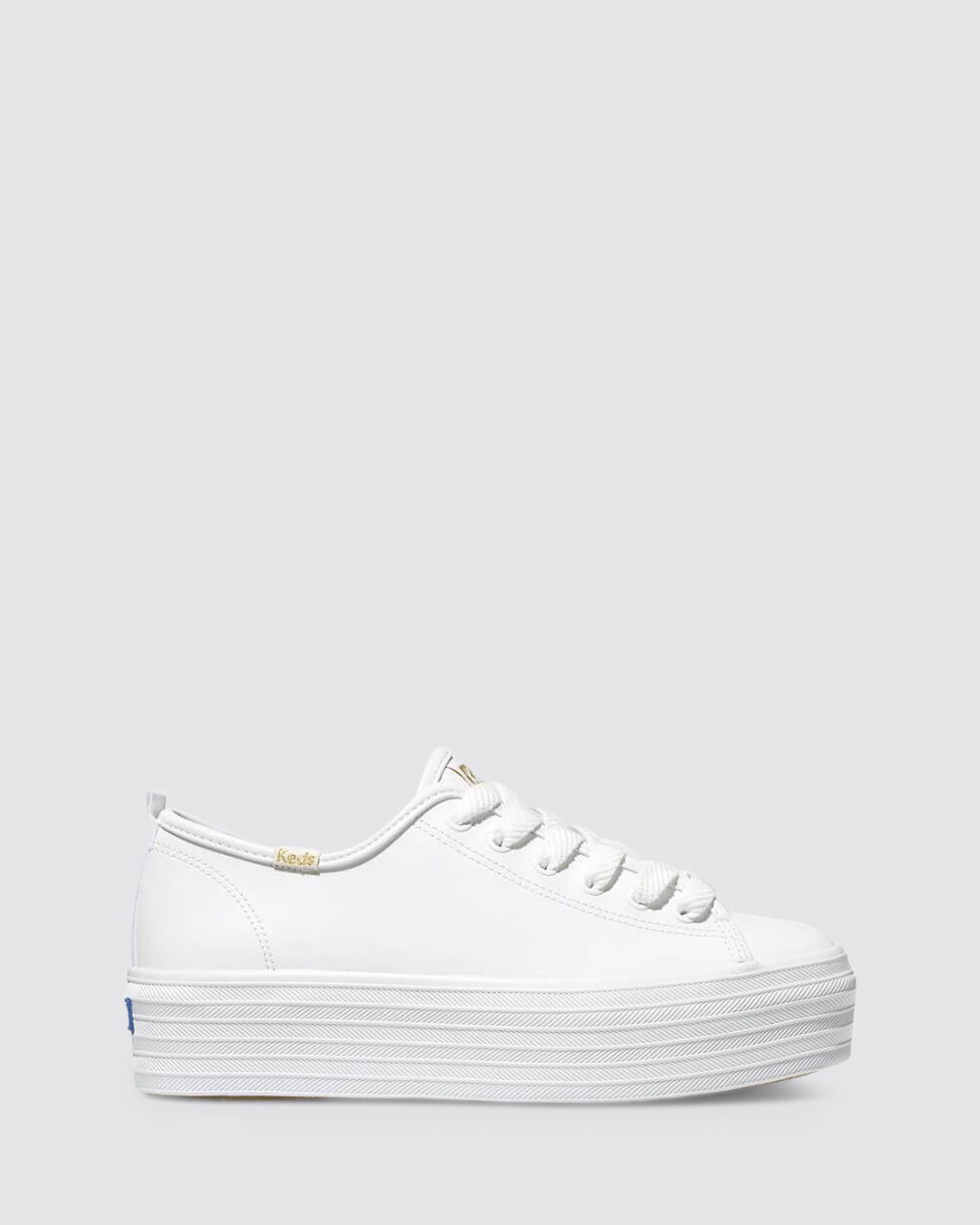 TRIPLE UP PLATFORM SNEAKERS WHITE LEATHER