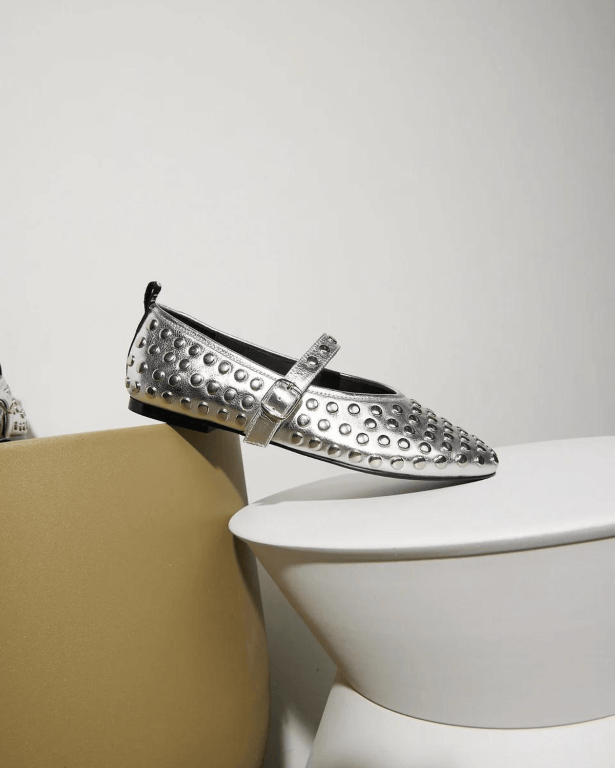 WARHOL MARY JANE SILVER LEATHER