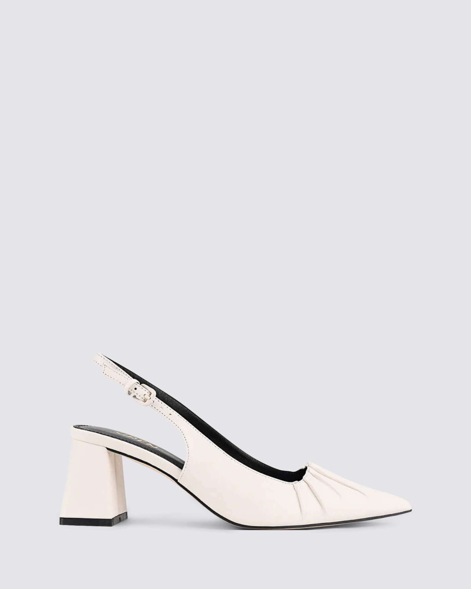 YABELL SLINGBACK BLOCK HEELS CHALK WHITE