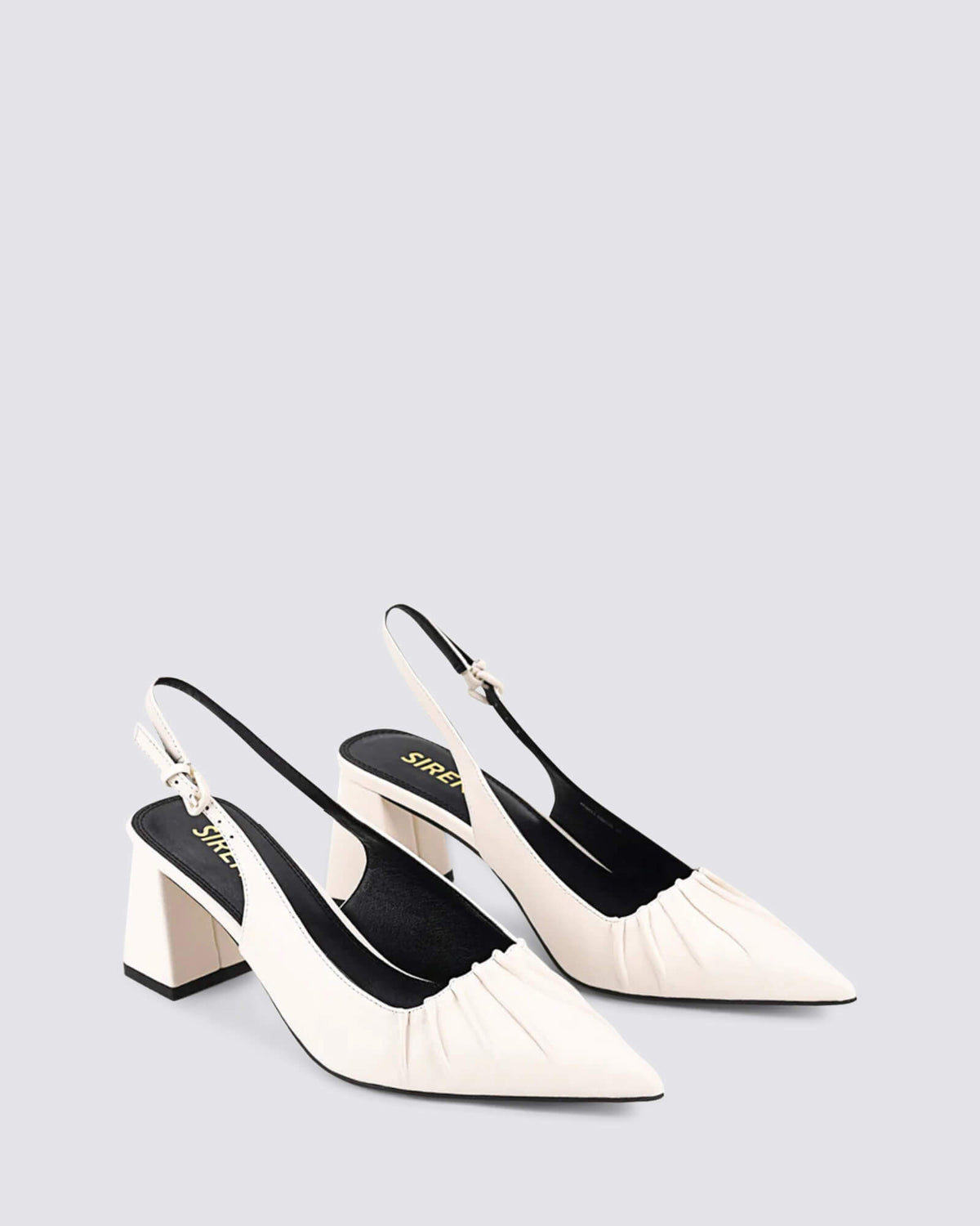 YABELL SLINGBACK BLOCK HEELS CHALK WHITE