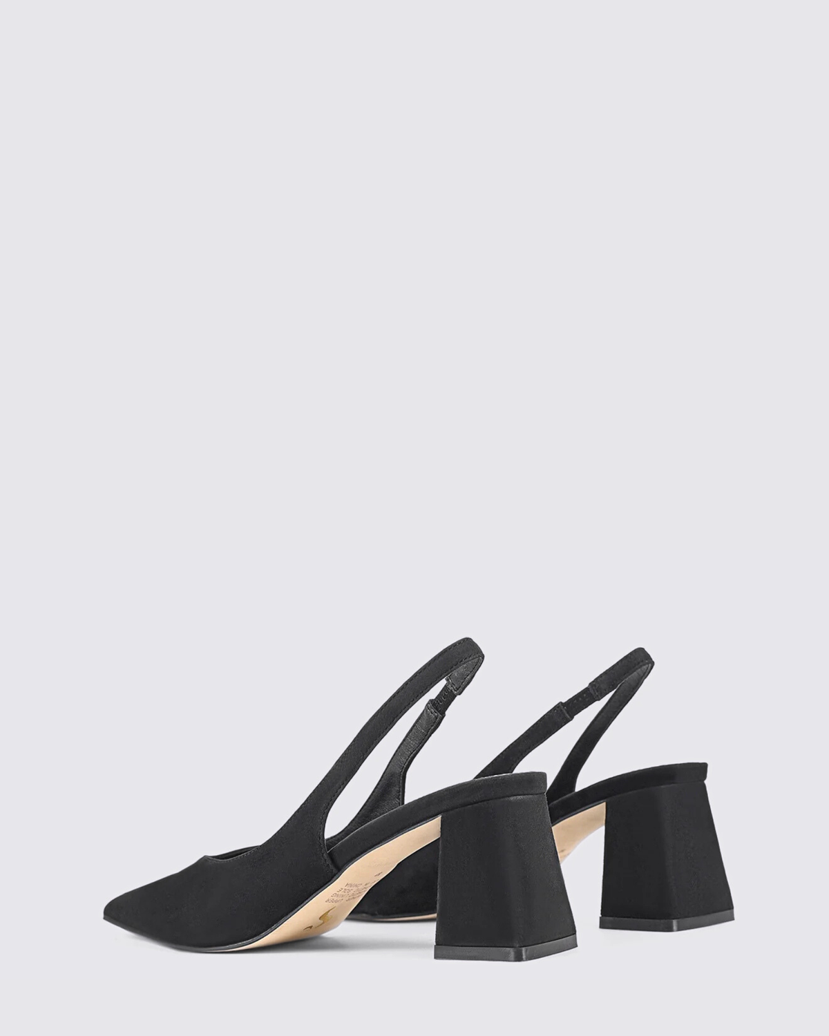 YANKEE SLINGBACK BLOCK HEELS BLACK SUEDE