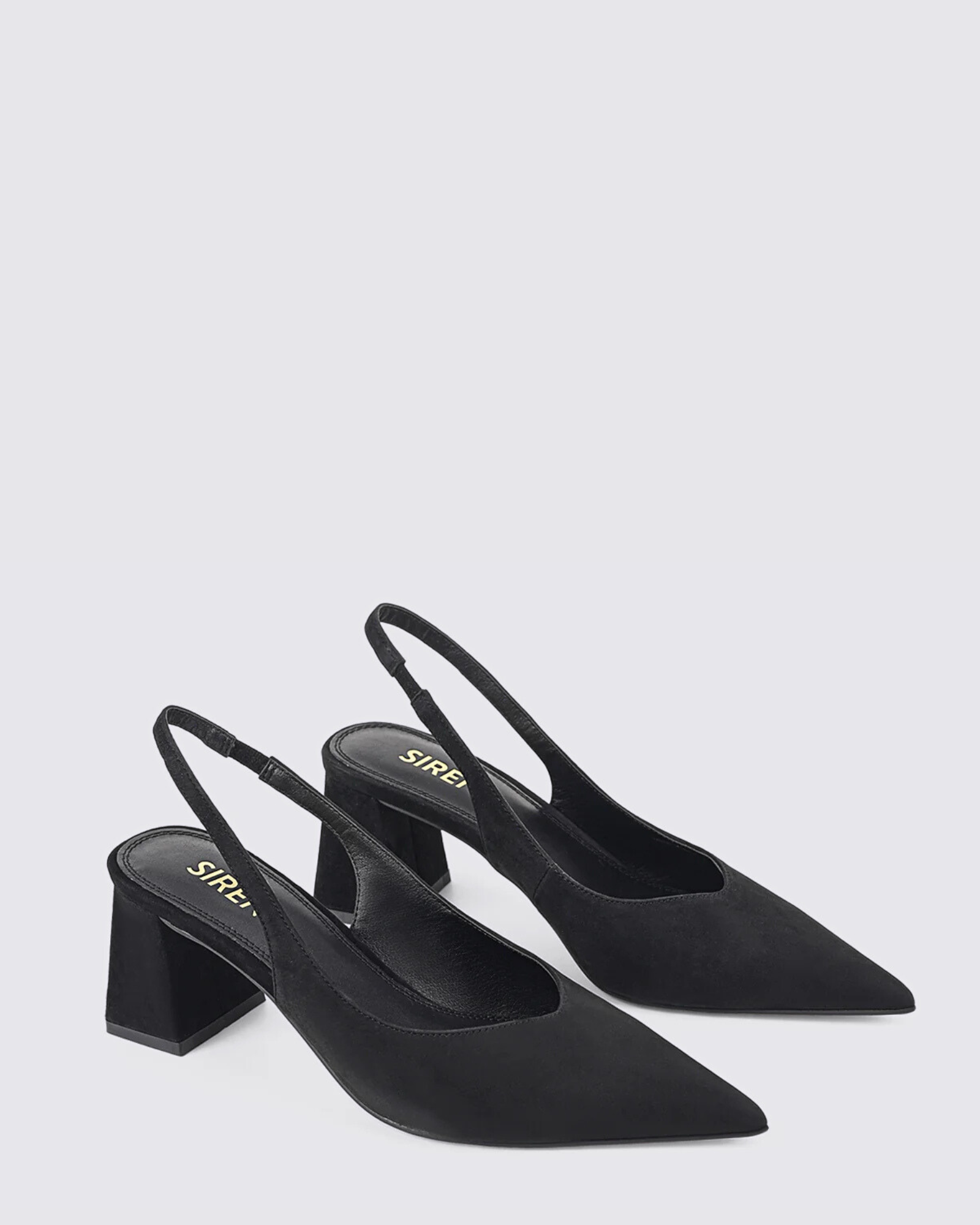 YANKEE SLINGBACK BLOCK HEELS BLACK SUEDE