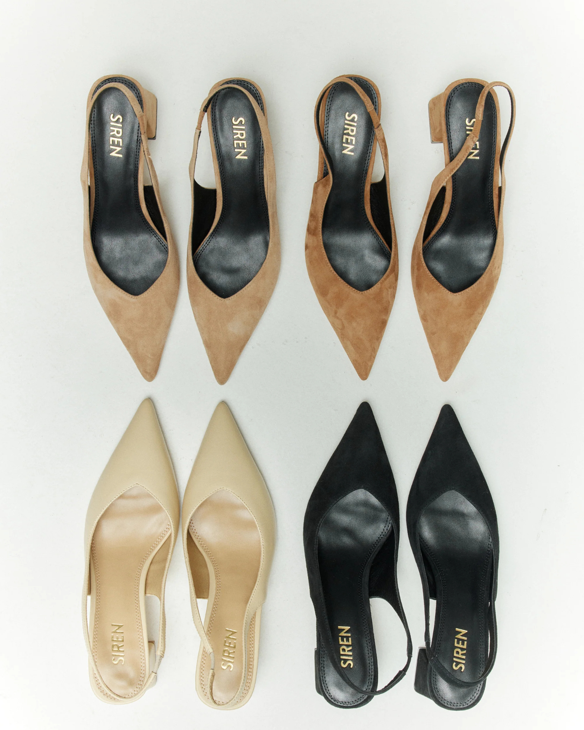 YANKEE SLINGBACK BLOCK HEELS BLACK SUEDE