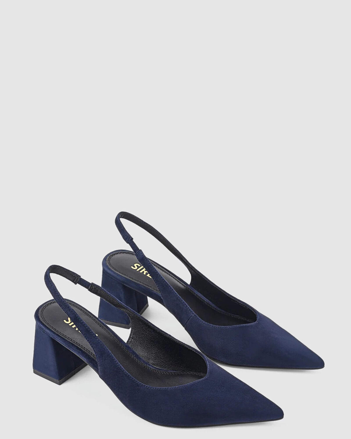 YANKEE SLINGBACK HEELS NAVY BLUE SUEDE