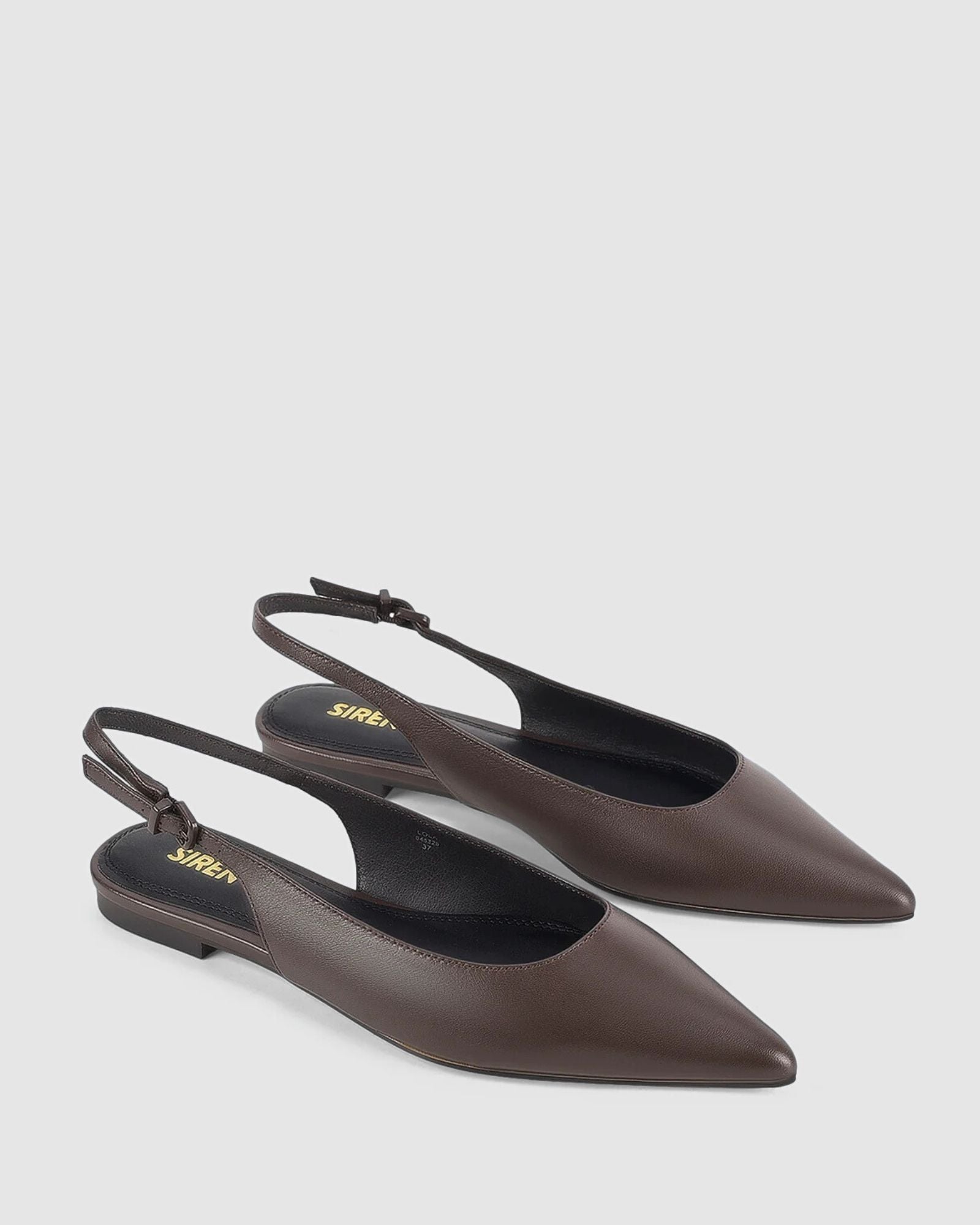LOLA SLINGBACK FLATS CHOCOLATE BROWN