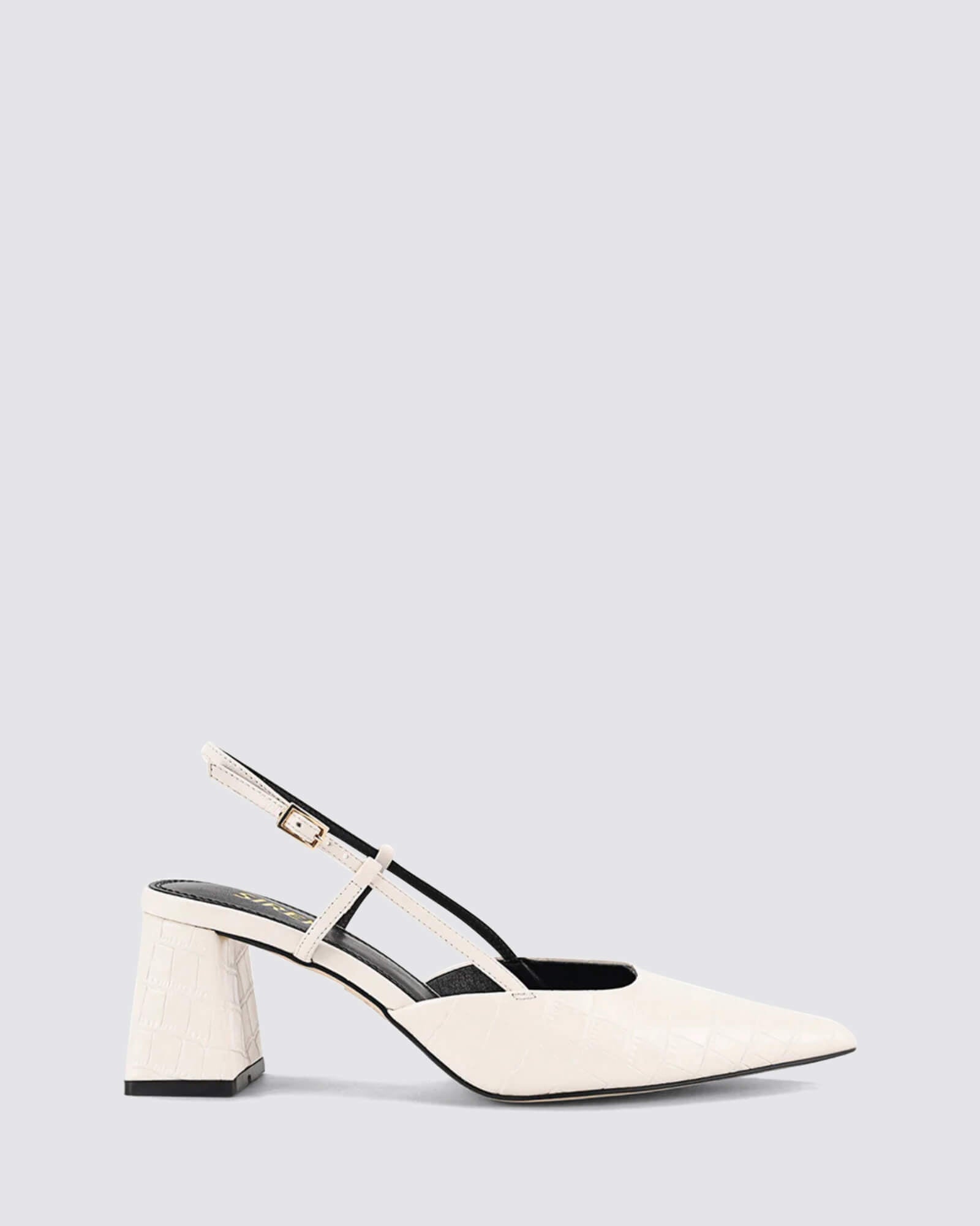 YASMINE SLINGBACK HEELS CHALK WHITE CROC