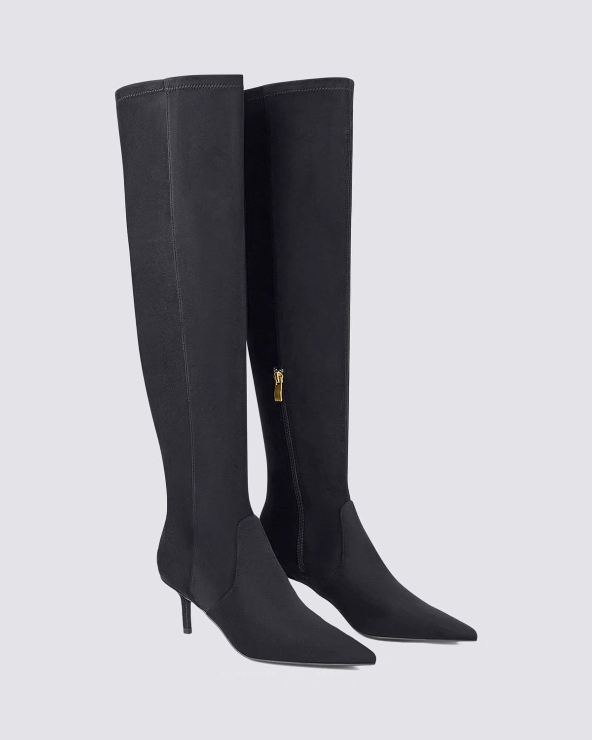 YONAS LONG BOOTS BLACK STRETCH
