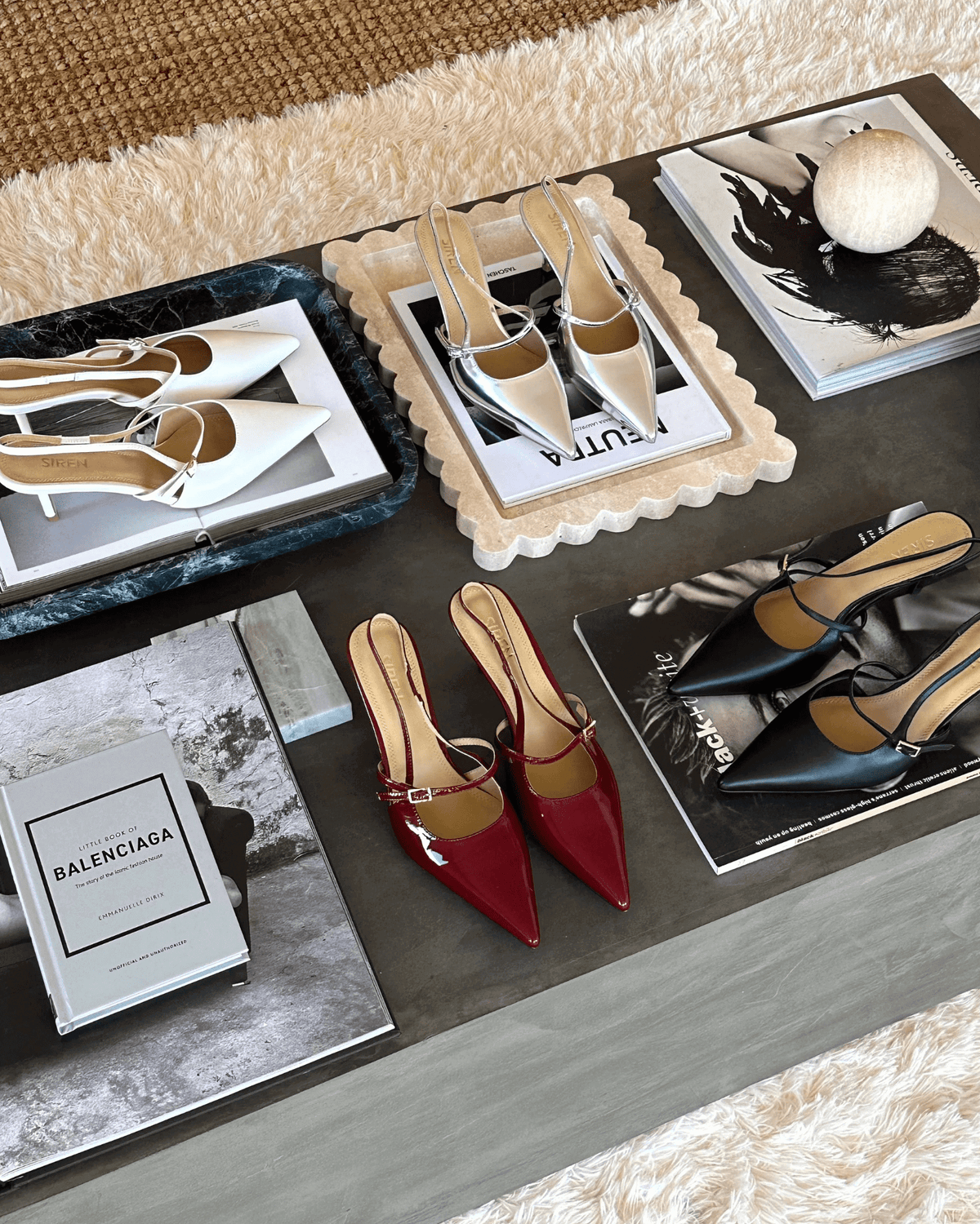 YORK SLINGBACK HEELS BLACK LEATHER