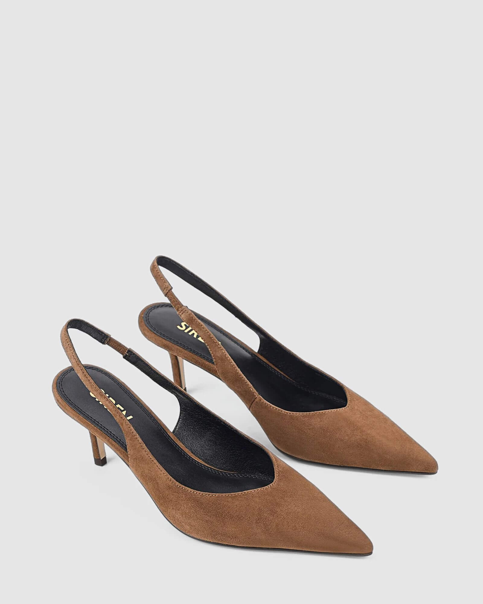 YORY SLINGBACK HEELS TOFFEE BROWN SUEDE