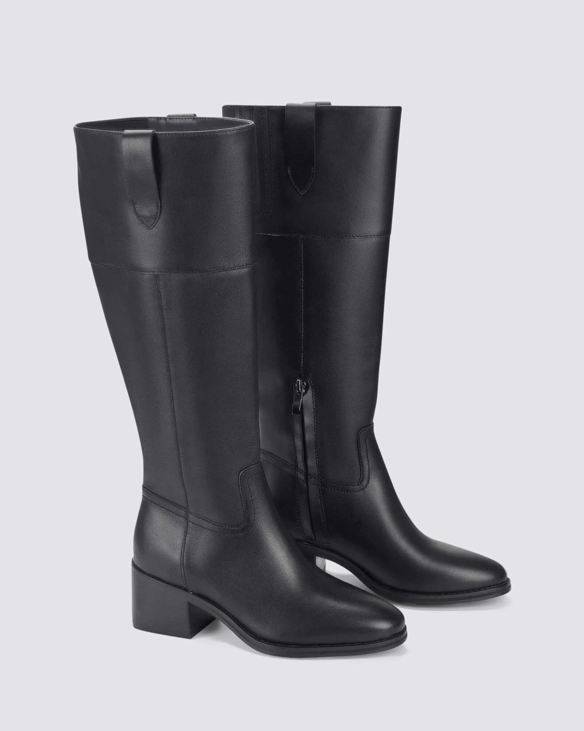 ZOEY RIDING BOOTS BLACK LEATHER